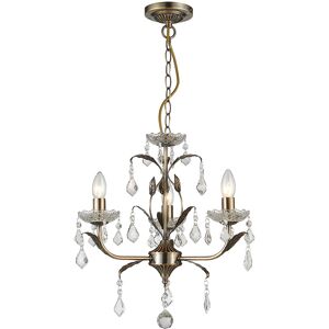 Impex Lighting Evon 3 Light Antique Brass Multi Arm Chandelier Impex Lighting Evon 3 Light Antique Brass Multi Arm Chandelier
