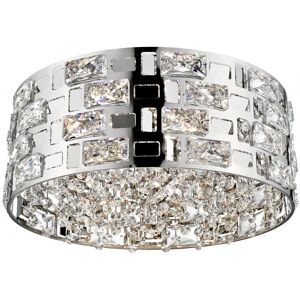 Impex Lighting Lola Crystal 5 Light Flush Ceiling Fitting Chrome Impex Lighting Lola Crystal 5 Light Flush Ceiling Fitting Chrome