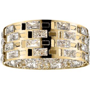 Impex Lighting Lola Crystal 5 Light Flush Ceiling Fitting Gold Impex Lighting Lola Crystal 5 Light Flush Ceiling Fitting Gold