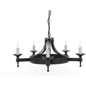 Impex Lighting Saxon 5 Light Matt Black Ceiling Pendant Light Impex Lighting Saxon 5 Light Matt Black Ceiling Pendant Light