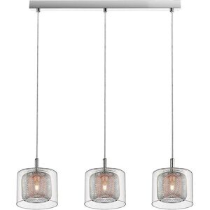 Impex Lighting Laure 3 Light Chrome Bar Pendant Ceiling Light Impex Lighting Laure 3 Light Chrome Bar Pendant Ceiling Light