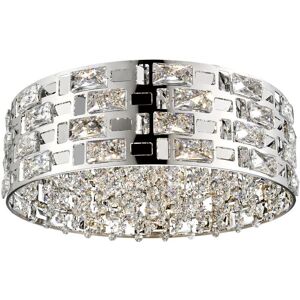 Impex Lighting Lola 6 Light Flush Ceiling Light Chrome Impex Lighting Lola 6 Light Flush Ceiling Light Chrome