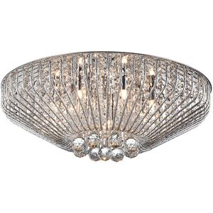 Impex Lighting Carlo 7 Light Flush Polished Chrome Ceiling Fitting Impex Lighting Carlo 7 Light Flush Polished Chrome Ceiling Fitting