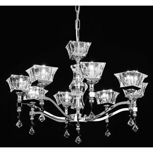 Impex Lighting Bresica Lead Crystal Nickel Pendant 8 Arm Chandelier Impex Lighting Bresica Lead Crystal Nickel Pendant 8 Arm Chandelier