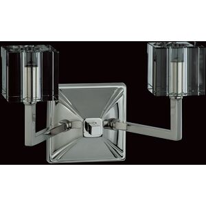 Impex Lighting Cube Twin Wall Light Nickel Impex Lighting Cube Twin Wall Light Nickel