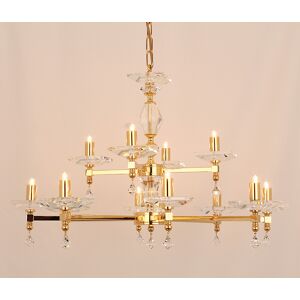 Impex Lighting Capri Optic Glass Pans Gold 12 Arm Chandelier Impex Lighting Capri Optic Glass Pans Gold 12 Arm Chandelier