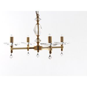 Impex Lighting Capri 4 Arm Optic Glass Pans Gold 4 Arm Chandelier Impex Lighting Capri 4 Arm Optic Glass Pans Gold 4 Arm Chandelier