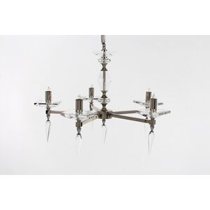 Impex Lighting Sorrento Optic Glass 5 Light Nickel 5 Arm Chandelier Impex Lighting Sorrento Optic Glass 5 Light Nickel 5 Arm Chandelier