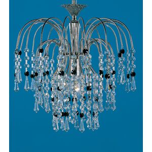 Impex Lighting Shower Black/clear Crystal Nickel Pendant Ceiling Light Impex Lighting Shower Black/clear Crystal Nickel Pendant Ceiling Light