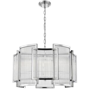 Impex Lighting Antigua 5 Light Chrome Crystal Pendant Ceiling Light Impex Lighting Antigua 5 Light Chrome Crystal Pendant Ceiling Light