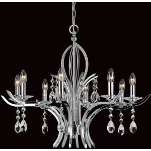 Impex Lighting Turin Chrome With Crystal 8 Arm Chandelier Impex Lighting Turin Chrome With Crystal 8 Arm Chandelier