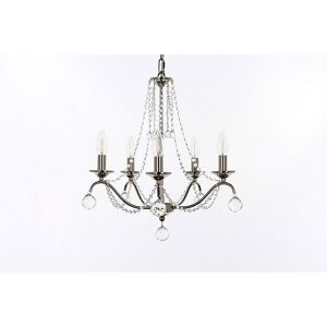 Impex Lighting Neva 5 Light Bright Nickel 5 Arm Chandelier Impex Lighting Neva 5 Light Bright Nickel 5 Arm Chandelier
