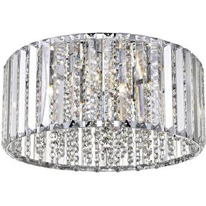 Impex Lighting Diore 5 Light Flush Ceiling Light Chrome Crystal Impex Lighting Diore 5 Light Flush Ceiling Light Chrome Crystal