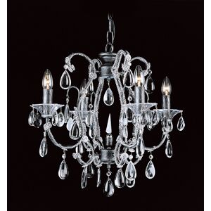 Impex Lighting Versailles Bead Silver Streak 4 Arm Chandelier Impex Lighting Versailles Bead Silver Streak 4 Arm Chandelier