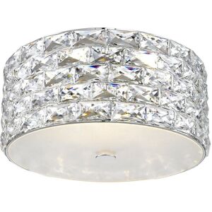 Impex Lighting Aruba 4 Light LED Flush Ceiling Light Chrome Crystal Ceiling Light Impex Lighting Aruba 4 Light LED Flush Ceiling Light Chrome Crystal Ceiling Light