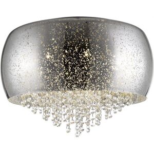 Impex Lighting Luna 5 Light Flush Ceiling Light Chrome Crystal Impex Lighting Luna 5 Light Flush Ceiling Light Chrome Crystal