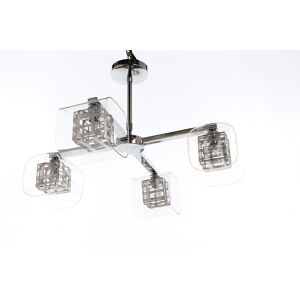 Impex Lighting Avignon Glass/weaved Wire Cube 4 Arm Pendant Ceiling Light Impex Lighting Avignon Glass/weaved Wire Cube 4 Arm Pendant Ceiling Light