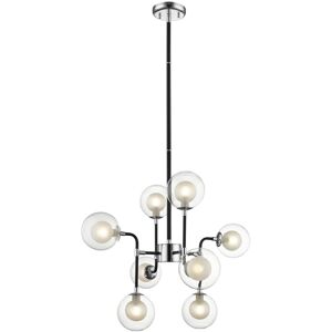 Impex Lighting Remy 8 Light Pendant Ceiling Light Chrome Black Impex Lighting Remy 8 Light Pendant Ceiling Light Chrome Black