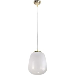 Keter Lighting Smoky Dome Pendant Ceiling Light White, Gold, 26cm, 1x E27 Keter Lighting Smoky Dome Pendant Ceiling Light White, Gold, 26cm, 1x E27