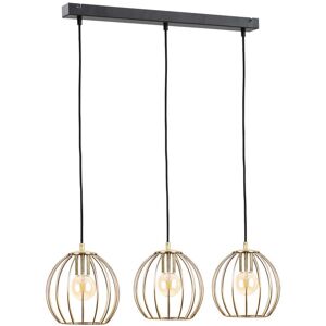 Keter Lighting Globe Bar Pendant Ceiling Light Black, Gold, 60cm, 3x E27 Keter Lighting Globe Bar Pendant Ceiling Light Black, Gold, 60cm, 3x E27