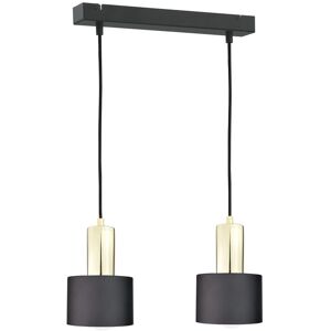 Keter Lighting Luce Bar Pendant Ceiling Light Black, Gold, 50cm, 2x E27 Keter Lighting Luce Bar Pendant Ceiling Light Black, Gold, 50cm, 2x E27