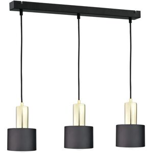 Keter Lighting Luce Bar Pendant Ceiling Light Black, Gold, 60cm, 3x E27 Keter Lighting Luce Bar Pendant Ceiling Light Black, Gold, 60cm, 3x E27
