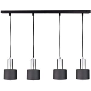 Keter Lighting Luce Bar Pendant Ceiling Light Black, Silver, 100cm, 4x E27 Keter Lighting Luce Bar Pendant Ceiling Light Black, Silver, 100cm, 4x E27