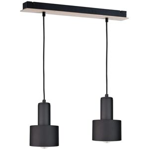 Keter Lighting Luce Bar Pendant Ceiling Light Black, Wood, 50cm, 2x E27 Keter Lighting Luce Bar Pendant Ceiling Light Black, Wood, 50cm, 2x E27