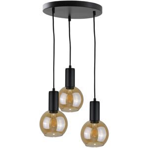 Keter Lighting Jantar Cluster Pendant Ceiling Light Black, 30cm, 3x E27 Keter Lighting Jantar Cluster Pendant Ceiling Light Black, 30cm, 3x E27