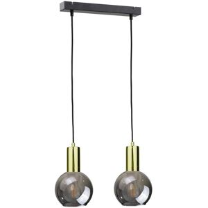 Keter Lighting Supra Bar Pendant Ceiling Light Black, Gold, 50cm, 2x E27 Keter Lighting Supra Bar Pendant Ceiling Light Black, Gold, 50cm, 2x E27