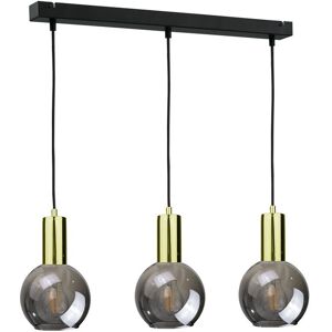 Keter Lighting Supra Bar Pendant Ceiling Light Black, Gold, 60cm, 3x E27 Keter Lighting Supra Bar Pendant Ceiling Light Black, Gold, 60cm, 3x E27
