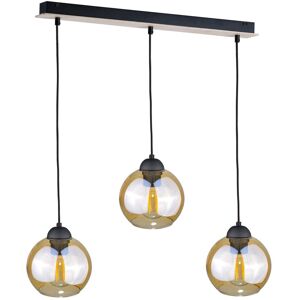Keter Lighting Ambre Bar Pendant Ceiling Light Wood, 60cm, 3x E27 Keter Lighting Ambre Bar Pendant Ceiling Light Wood, 60cm, 3x E27