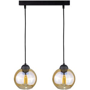 Keter Lighting Ambre Bar Pendant Ceiling Light Black, 50cm, 2x E27 Keter Lighting Ambre Bar Pendant Ceiling Light Black, 50cm, 2x E27