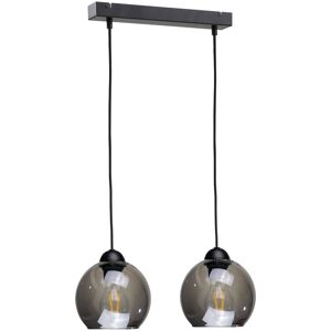 Keter Lighting Yuno Bar Pendant Ceiling Light Black, 50cm, 2x E27 Keter Lighting Yuno Bar Pendant Ceiling Light Black, 50cm, 2x E27