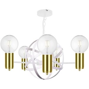 Keter Lighting Solar Pendant Ceiling Light White, Gold, 60cm, 5x E27 Keter Lighting Solar Pendant Ceiling Light White, Gold, 60cm, 5x E27