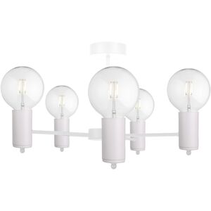 Keter Lighting Arde Multi Arm Semi Flush Ceiling Light White, 60cm, 5x E27 Keter Lighting Arde Multi Arm Semi Flush Ceiling Light White, 60cm, 5x E27