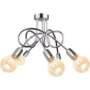Keter Lighting Rumba Multi Arm Semi Flush Ceiling Light Silver, 50cm, 5x E27 Keter Lighting Rumba Multi Arm Semi Flush Ceiling Light Silver, 50cm, 5x E27