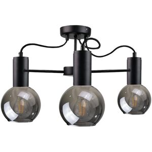 Keter Lighting Liv Multi Arm Semi Flush Ceiling Light Black, 60cm, 3x E27 Keter Lighting Liv Multi Arm Semi Flush Ceiling Light Black, 60cm, 3x E27