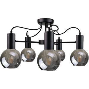 Keter Lighting Liv Multi Arm Semi Flush Ceiling Light Black, 60cm, 5x E27 Keter Lighting Liv Multi Arm Semi Flush Ceiling Light Black, 60cm, 5x E27
