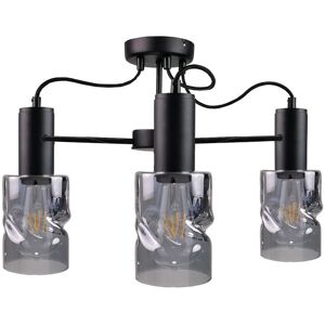 Keter Lighting Inger Multi Arm Semi Flush Ceiling Light Black, 60cm, 3x E27 Keter Lighting Inger Multi Arm Semi Flush Ceiling Light Black, 60cm, 3x E27