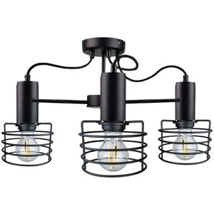 Keter Lighting Rune Multi Arm Semi Flush Ceiling Light Black, 60cm, 3x E27 Keter Lighting Rune Multi Arm Semi Flush Ceiling Light Black, 60cm, 3x E27