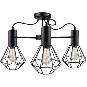 Keter Lighting Lars Multi Arm Semi Flush Ceiling Light Black, 60cm, 3x E27 Keter Lighting Lars Multi Arm Semi Flush Ceiling Light Black, 60cm, 3x E27