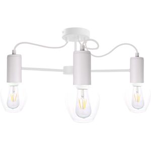 Keter Lighting Maya Multi Arm Semi Flush Ceiling Light White, 60cm, 3x E27 Keter Lighting Maya Multi Arm Semi Flush Ceiling Light White, 60cm, 3x E27