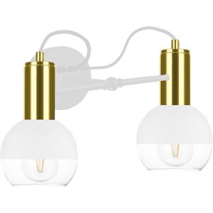 Keter Lighting Arne Wall Lamp White, Gold, 25cm, 2x E27 Keter Lighting Arne Wall Lamp White, Gold, 25cm, 2x E27