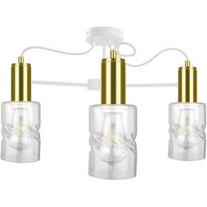 Keter Lighting Inger Multi Arm Semi Flush Ceiling Light White, Gold, 60cm, 3x E27 Keter Lighting Inger Multi Arm Semi Flush Ceiling Light White, Gold, 60cm, 3x E27