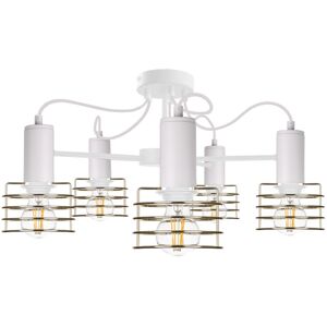 Keter Lighting Rune Multi Arm Semi Flush Ceiling Light White, 60cm, 5x E27 Keter Lighting Rune Multi Arm Semi Flush Ceiling Light White, 60cm, 5x E27