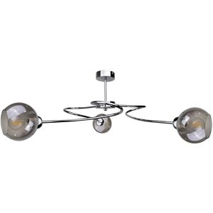 Keter Lighting Blom Multi Arm Semi Flush Ceiling Light Silver, 65cm, 3x E27 Keter Lighting Blom Multi Arm Semi Flush Ceiling Light Silver, 65cm, 3x E27