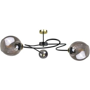 Keter Lighting Blom Multi Arm Semi Flush Ceiling Light Black, 65cm, 3x E27 Keter Lighting Blom Multi Arm Semi Flush Ceiling Light Black, 65cm, 3x E27