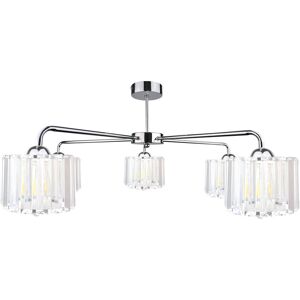 Keter Lighting Deco Multi Arm Semi Flush Ceiling Light Silver, 60cm, 5x E27 Keter Lighting Deco Multi Arm Semi Flush Ceiling Light Silver, 60cm, 5x E27