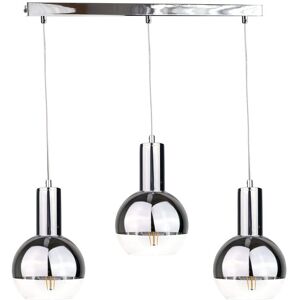 Keter Lighting Ice Bar Pendant Ceiling Light Silver, 60cm, 3x E27 Keter Lighting Ice Bar Pendant Ceiling Light Silver, 60cm, 3x E27